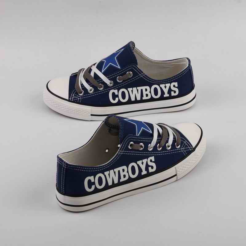 Women's NFL Dalls Cowboys Repeat Print Low Top Sneakers 007